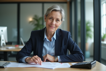 Femme d affaires concentrée à son bureau en entreprise