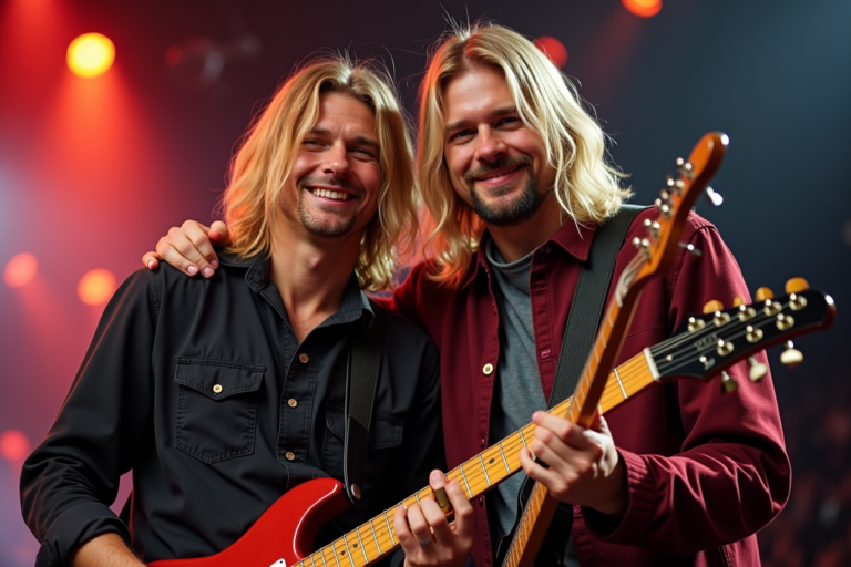 Avec quel guitariste Kurt Cobain posait-il sur la photo culte du rock